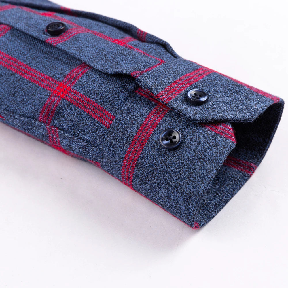 Camisa Masculina Oxford Xadrez Azul Mr.Valentim