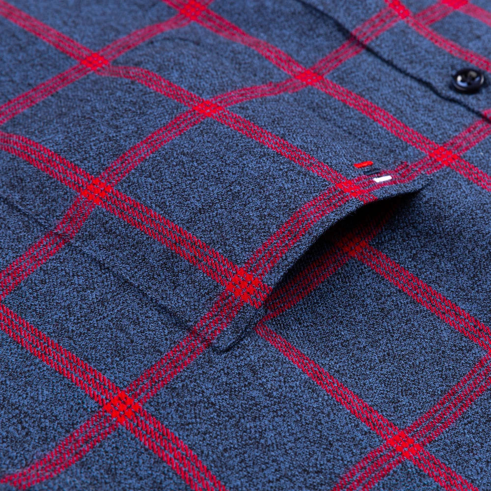 Camisa Masculina Oxford Xadrez Azul Mr.Valentim