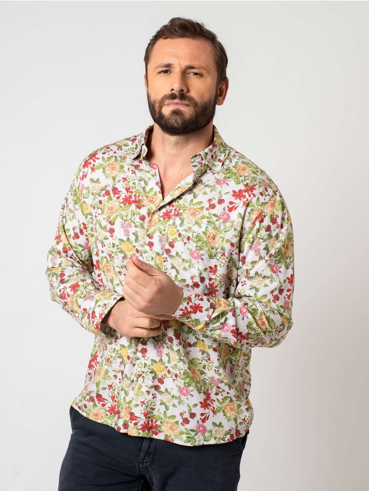 Camisa Estampa Digital Viscose Vermelho Mr. Valentim