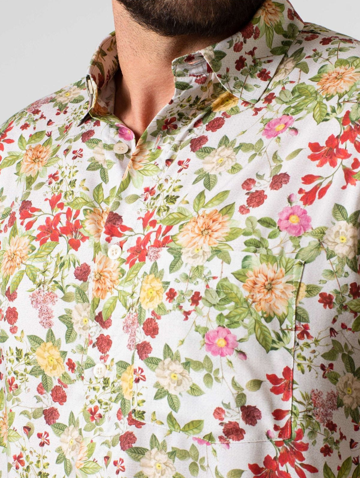 Camisa Estampa Digital Viscose Vermelho Mr. Valentim