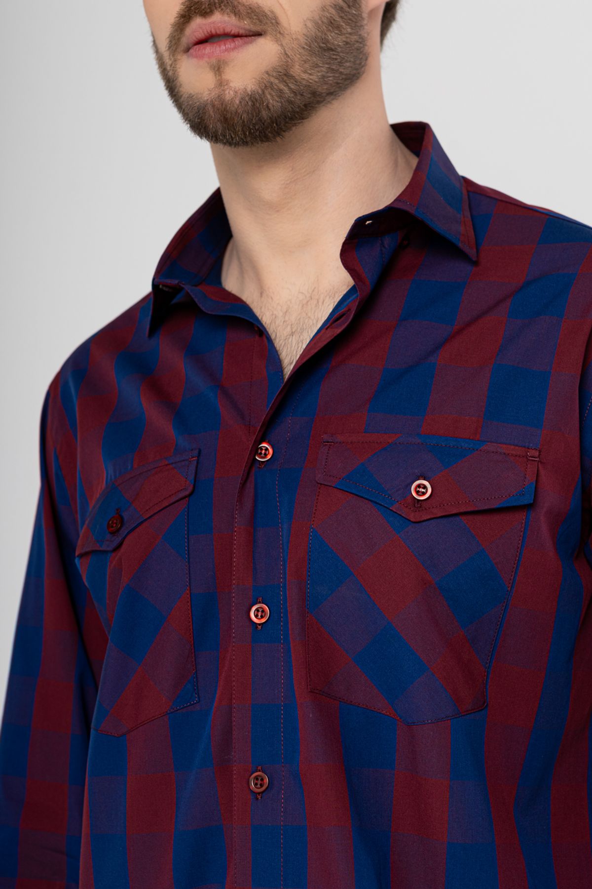 Camisa Masculina Xadrez em Algodão Mr.Valentim Bordo