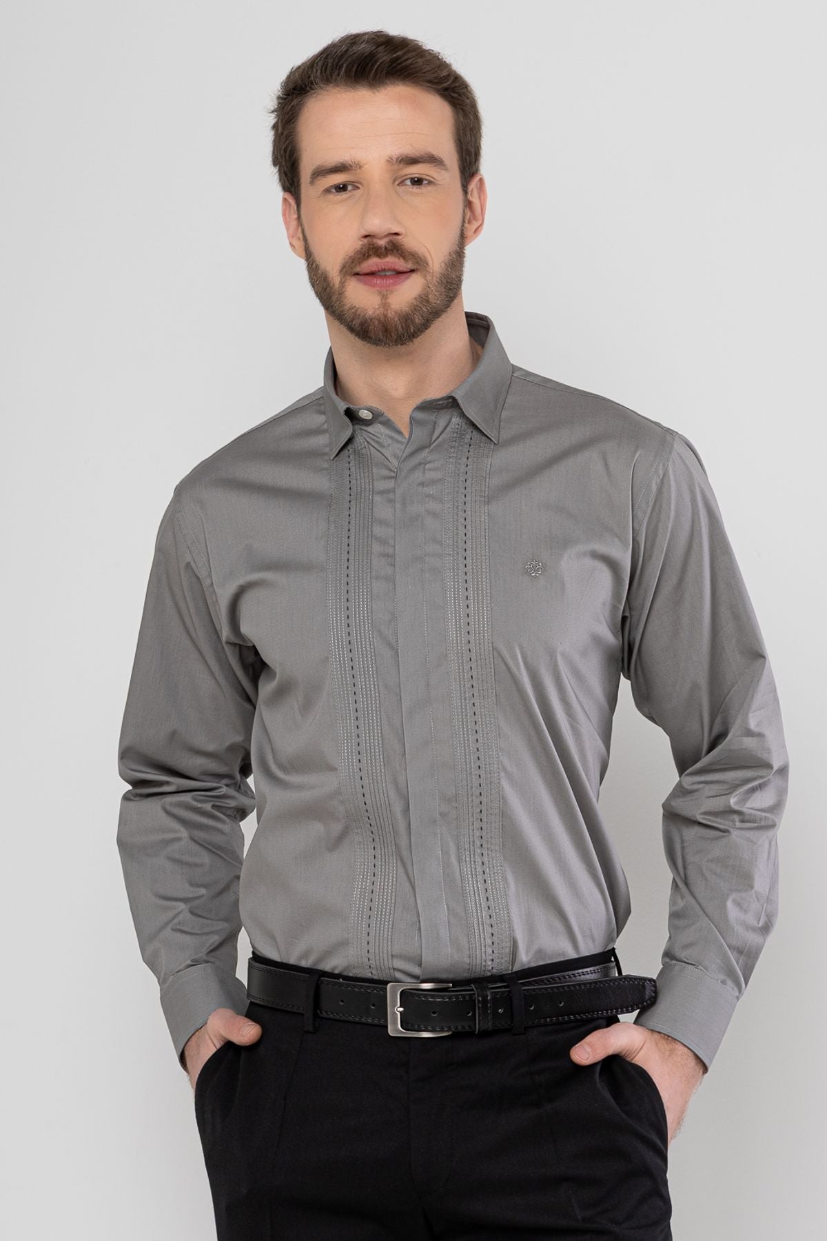Camisa Algodão Fio 50 Cinza Mr. Valentim