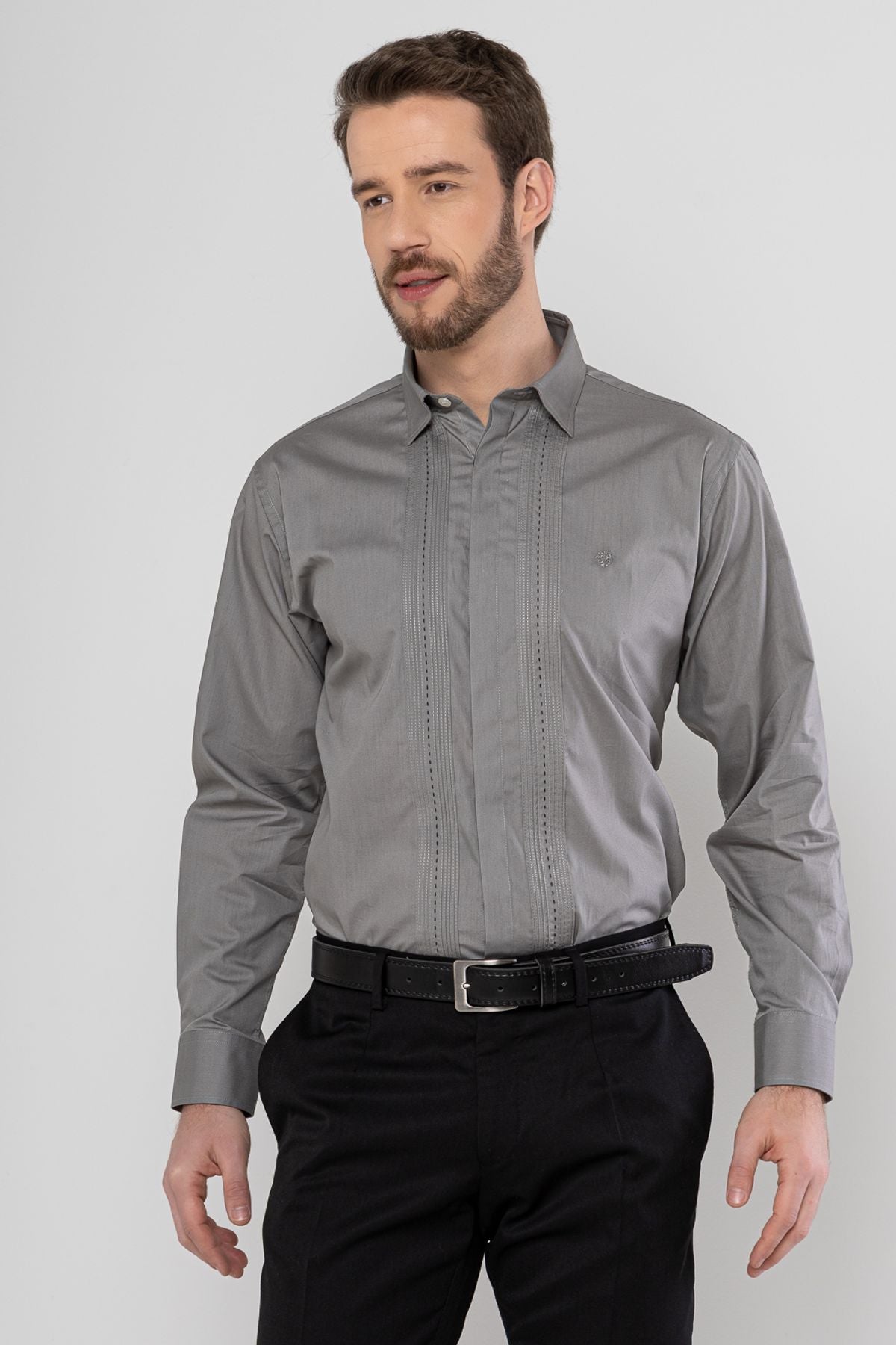 Camisa Algodão Fio 50 Cinza Mr. Valentim