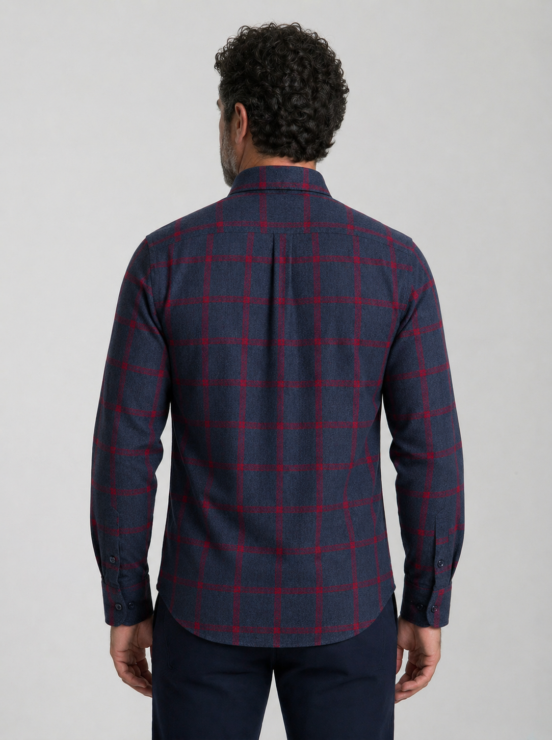 Camisa Masculina Oxford Xadrez Azul Mr.Valentim