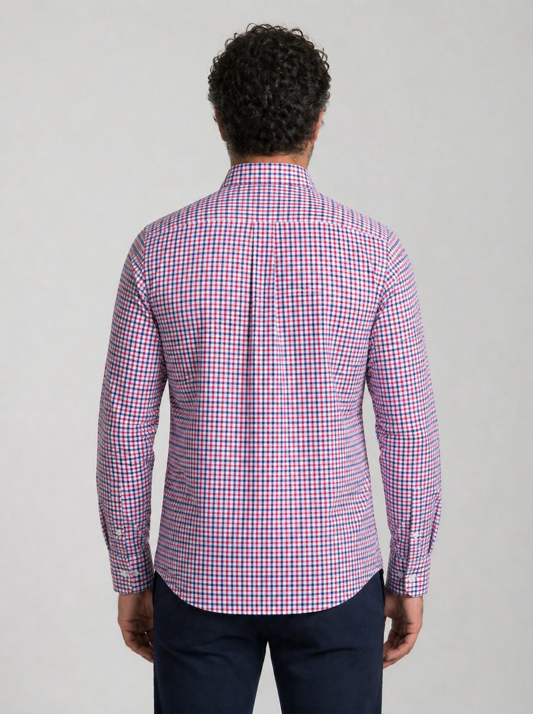 Camisa Masculina Oxford Xadrez Azul Mr.Valentim