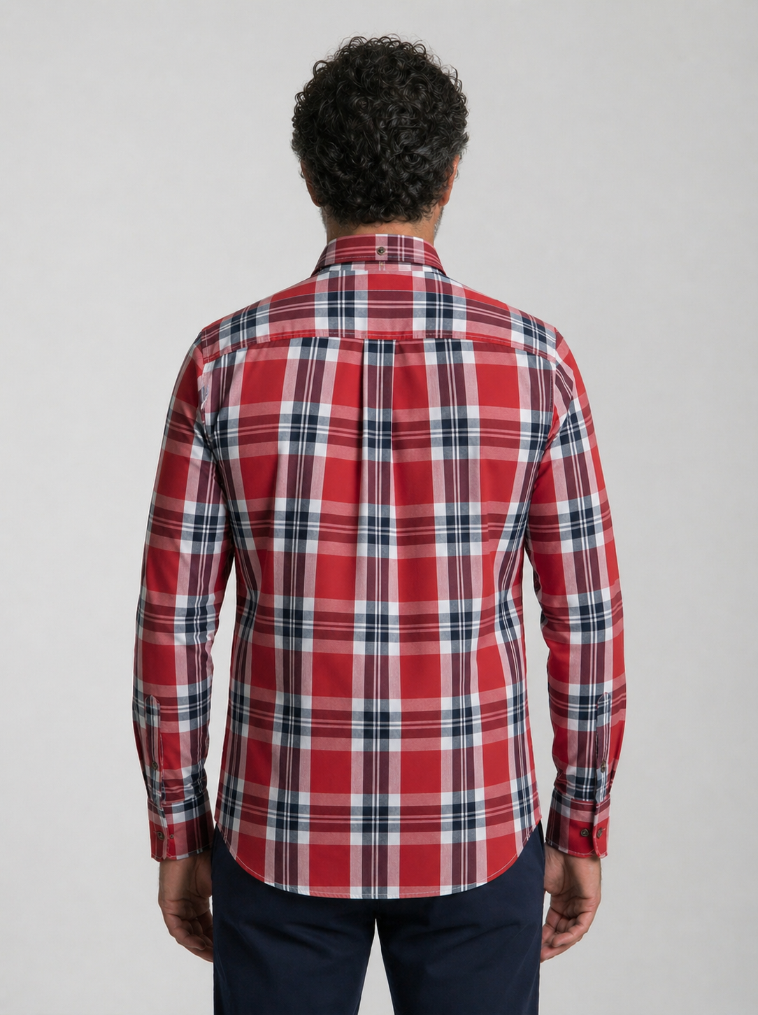 Camisa Masculina Oxford Xadrez Azul Mr.Valentim