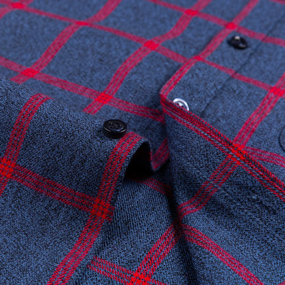 Camisa Masculina Oxford Xadrez Azul Mr.Valentim