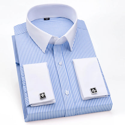Camisa Masculina Oxford Listras Azul Mr.Valentim