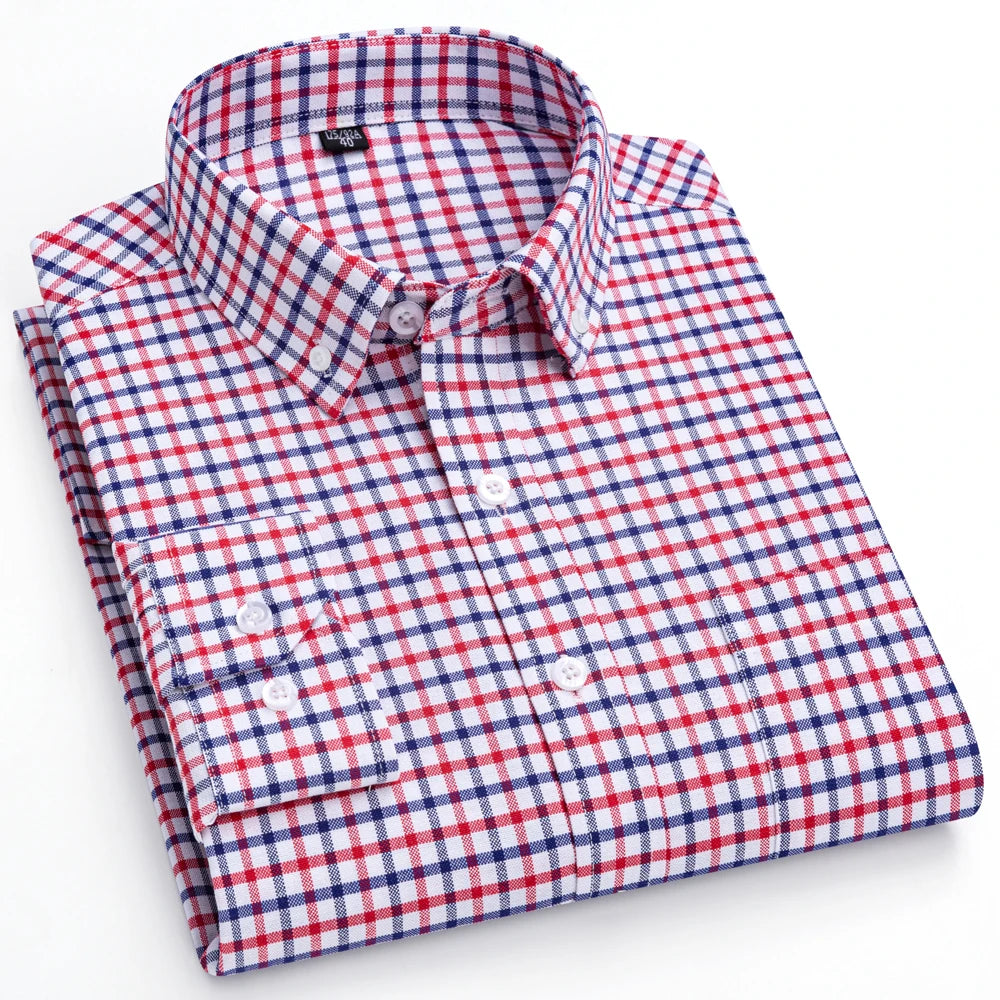 Camisa Masculina Oxford Xadrez Mr.Valentim Estilo Americano