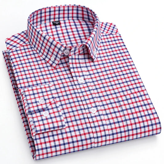 Camisa Masculina Oxford Xadrez Mr.Valentim Estilo Americano