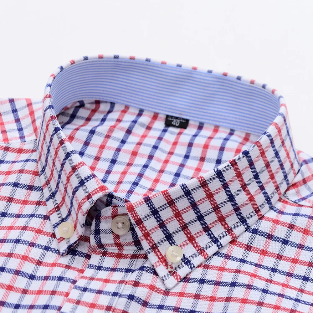 Camisa Masculina Oxford Xadrez Mr.Valentim Estilo Americano