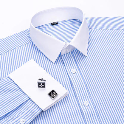 Camisa Masculina Oxford Listras Azul Mr.Valentim