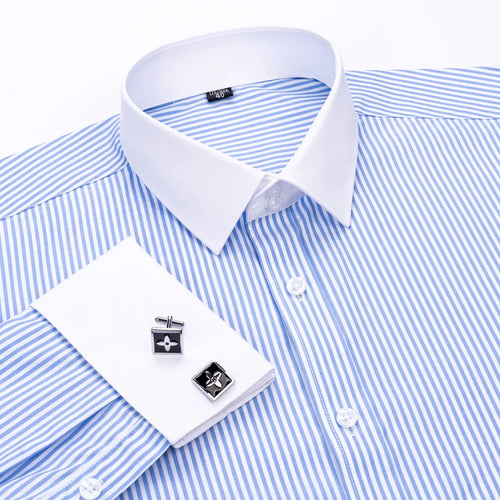 Camisa Masculina Oxford Listras Azul Mr.Valentim