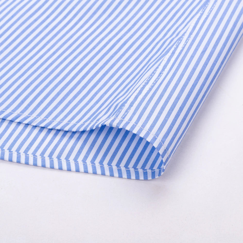 Camisa Masculina Oxford Listras Azul Mr.Valentim