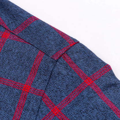 Camisa Masculina Oxford Xadrez Azul Mr.Valentim