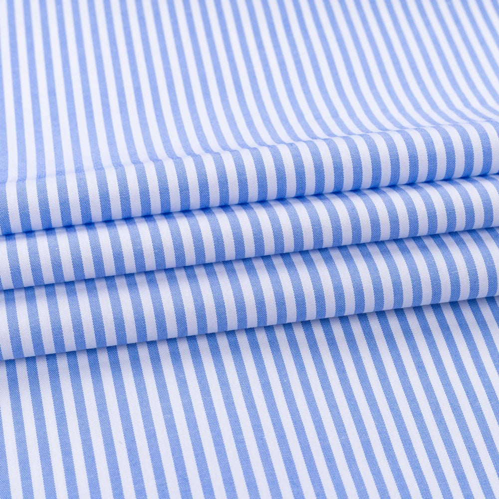 Camisa Masculina Oxford Listras Azul Mr.Valentim