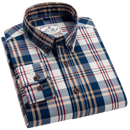 Camisa Masculina Oxford Xadrez Mr.Valentim Estilo Americano