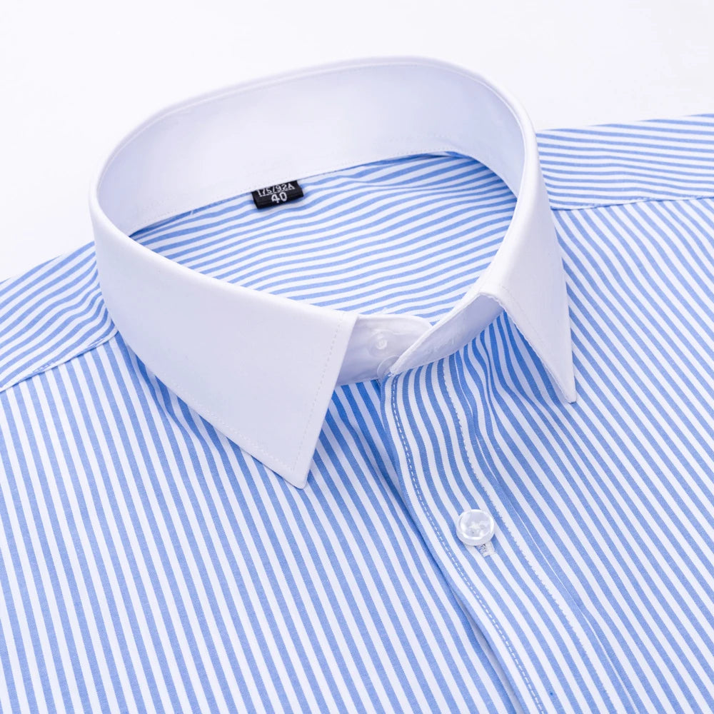 Camisa Masculina Oxford Listras Azul Mr.Valentim