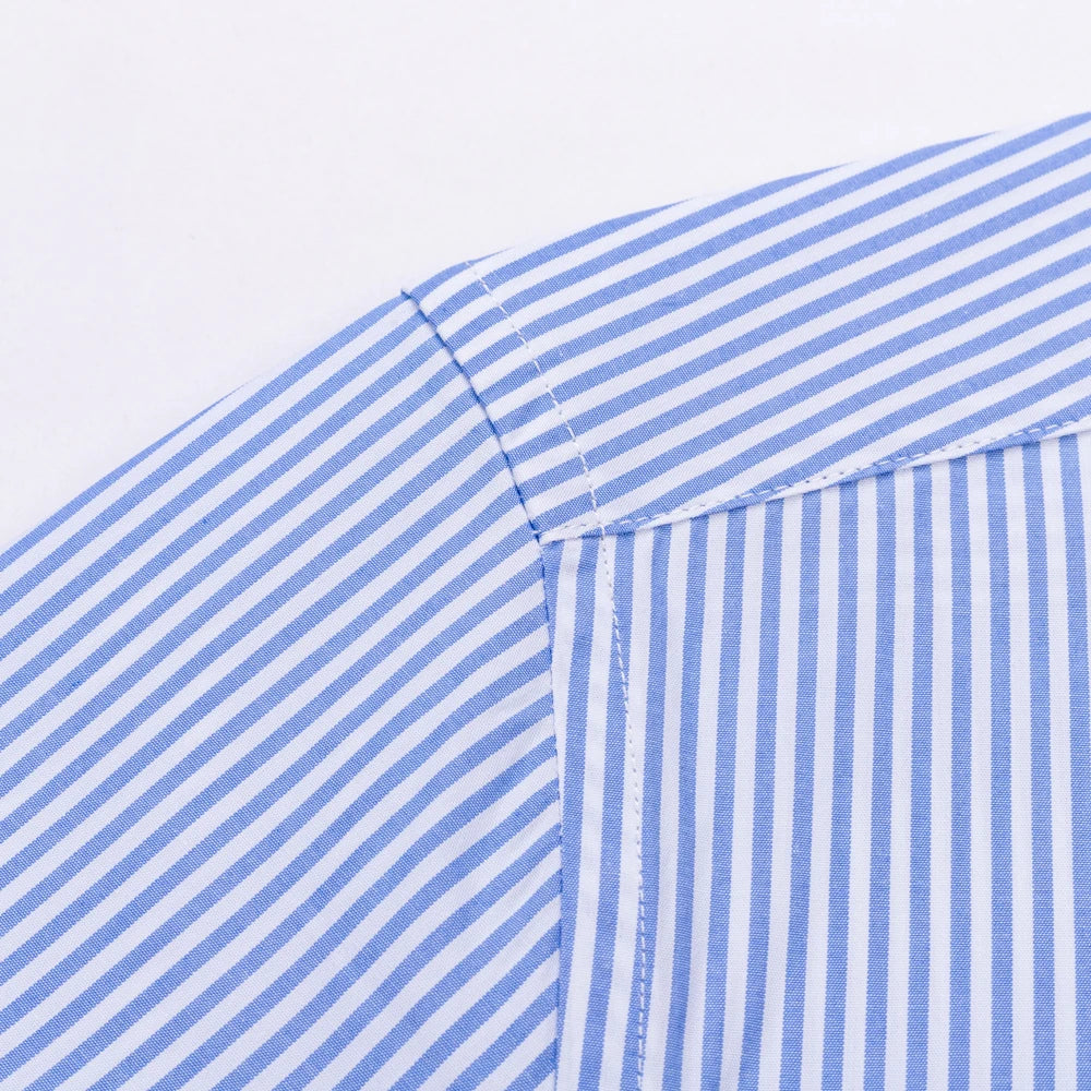 Camisa Masculina Oxford Listras Azul Mr.Valentim