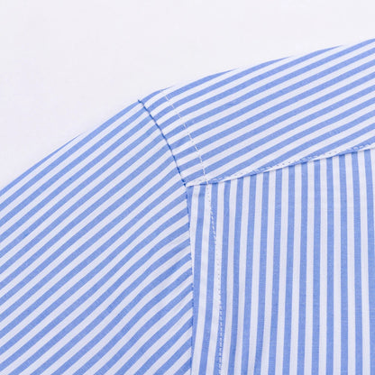 Camisa Masculina Oxford Listras Azul Mr.Valentim