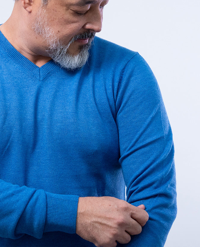 Tricot Gola V Masculino Mr.Valentim Azul Royal