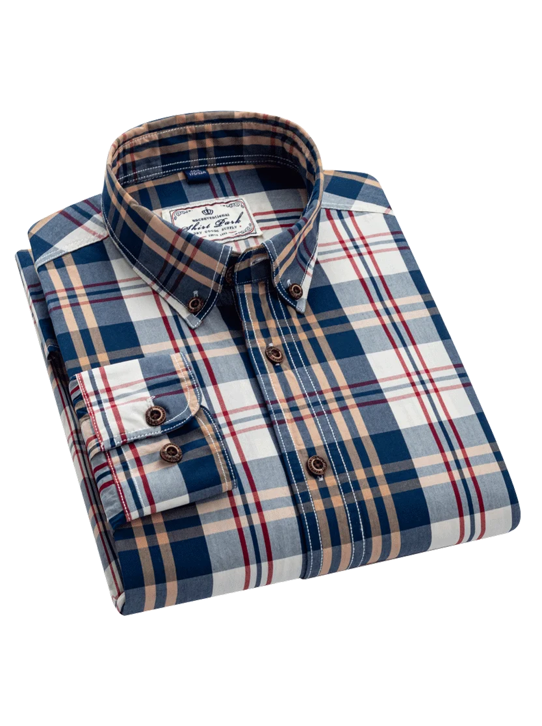 Camisa Masculina Oxford Xadrez Azul Mr.Valentim