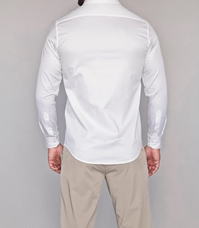 Camisa Social Cetim Stretch Masculina Mr.Valentim Branco