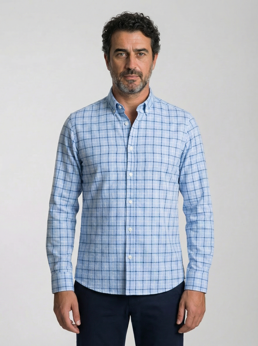 Camisa Masculina Oxford Xadrez Mr.Valentim