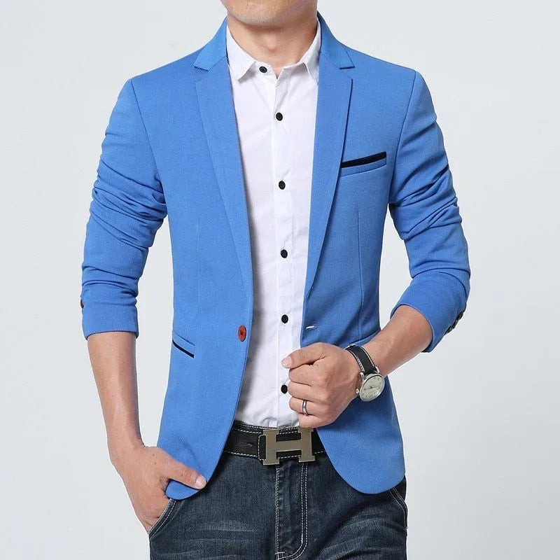 Blazer Valentim Masculino MV018 Azul Claro